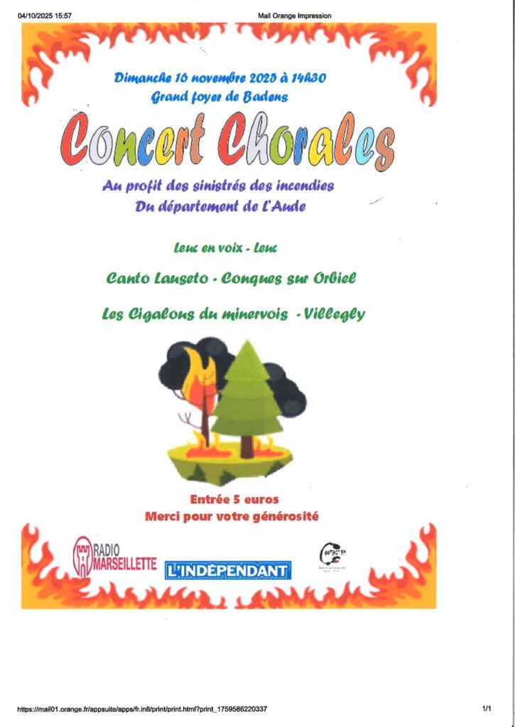 Soirée Chorales le 16-11-2025